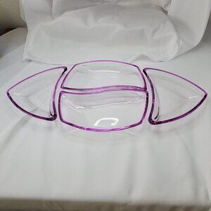 Michelangelo Luigi Bormioli Color Palette 4 Pc Purple Glass Serving Dish Italy
